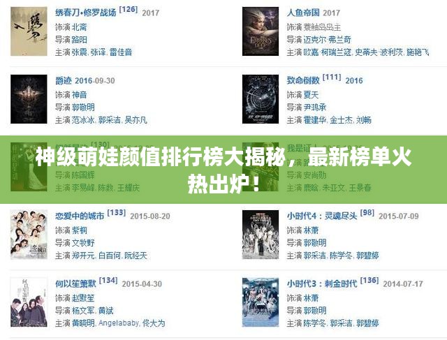 神级萌娃颜值排行榜大揭秘，最新榜单火热出炉！