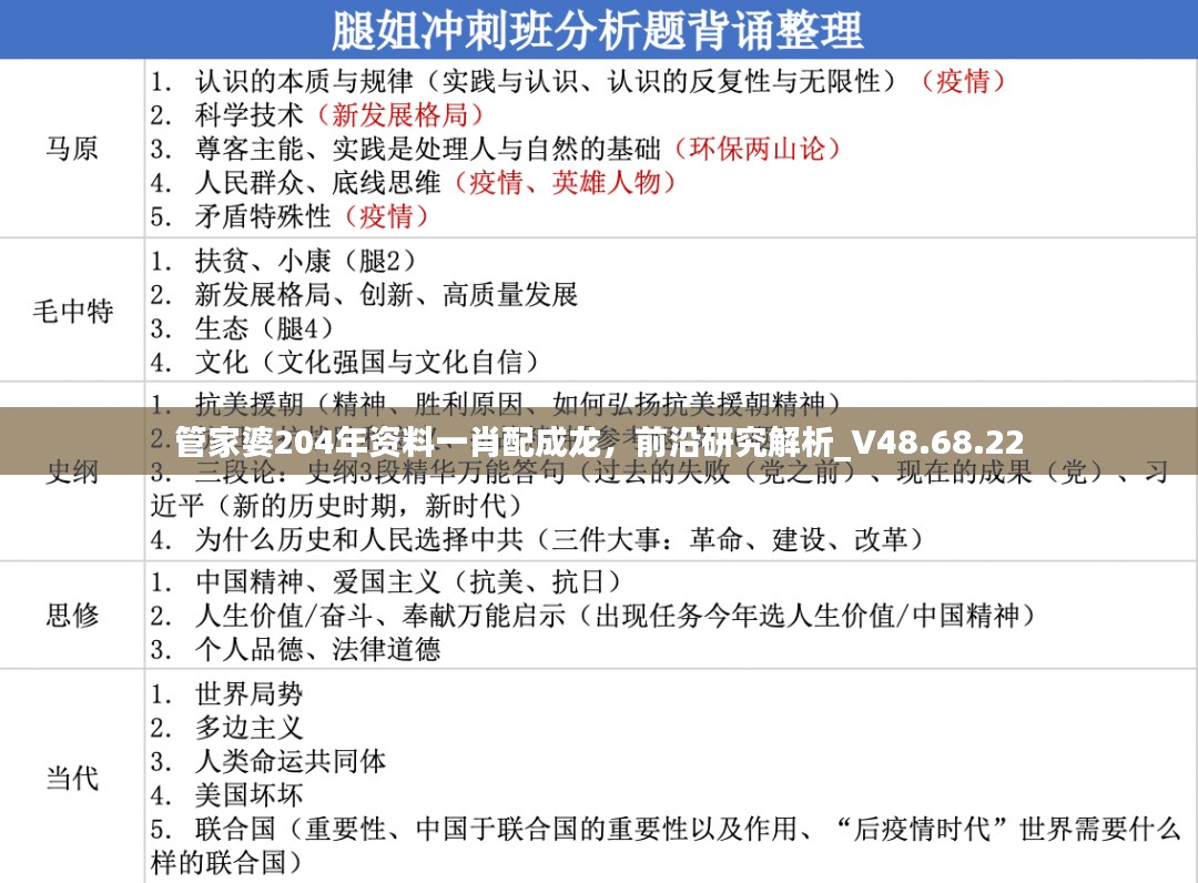 管家婆204年资料一肖配成龙，前沿研究解析_V48.68.22