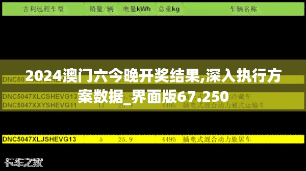 2024澳门六今晚开奖结果,深入执行方案数据_界面版67.250