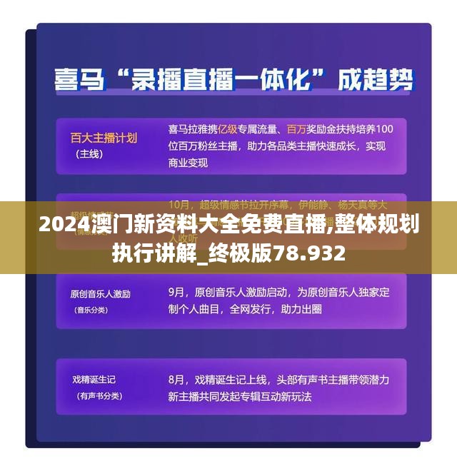 2024澳门新资料大全免费直播,整体规划执行讲解_终极版78.932