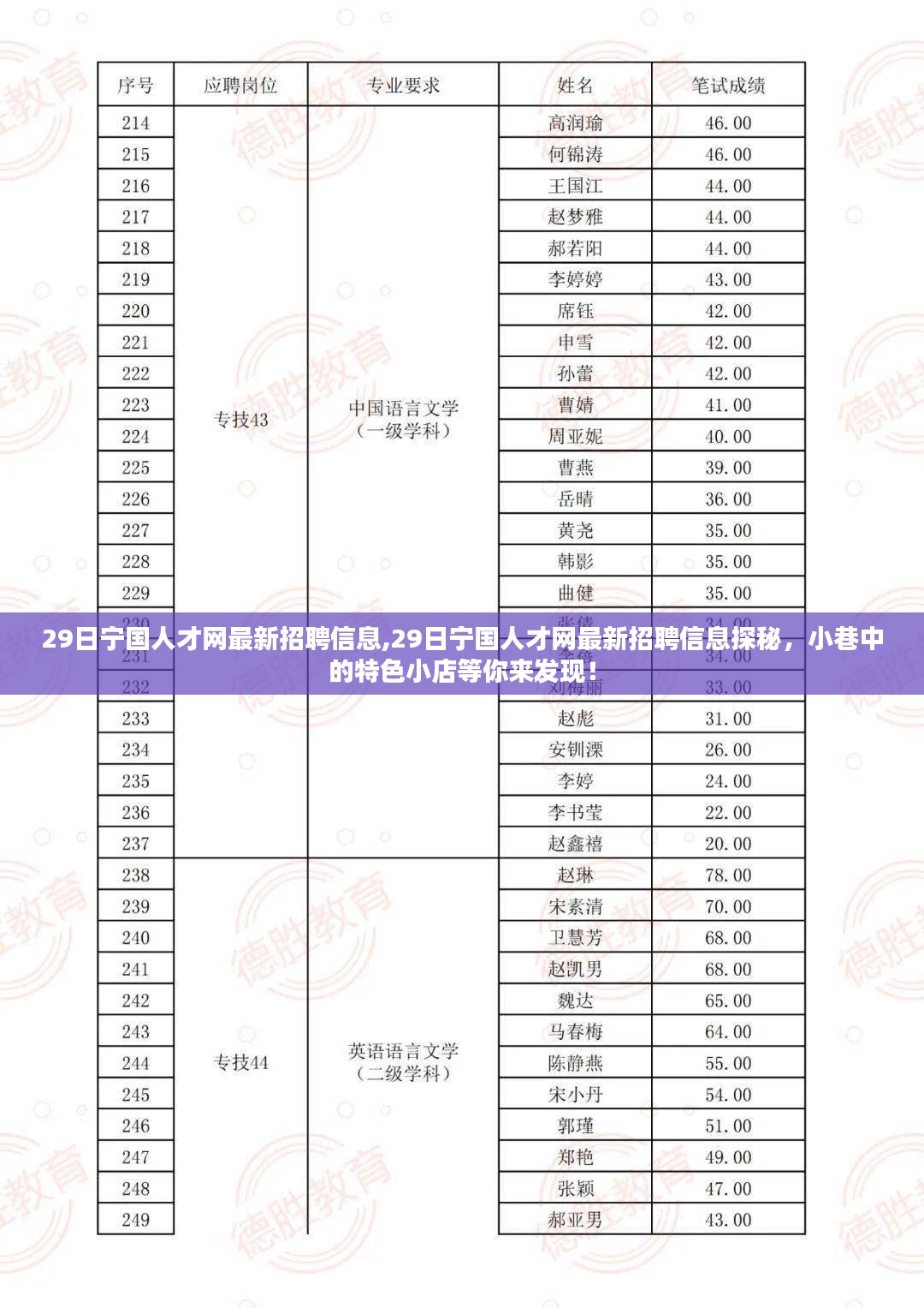 最新宁国人才网招聘信息揭秘，小巷特色小店等你来发现