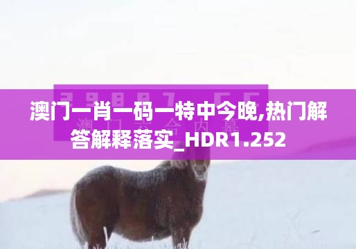 澳门一肖一码一特中今晚,热门解答解释落实_HDR1.252