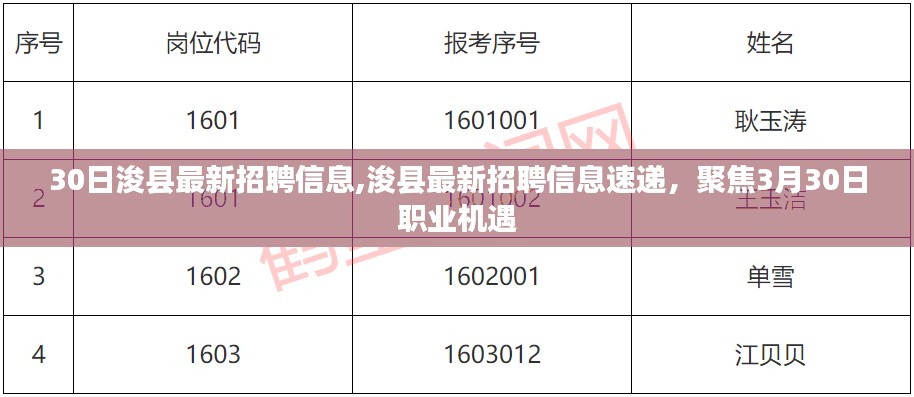 3月30日浚县最新招聘信息速递，聚焦职业机遇