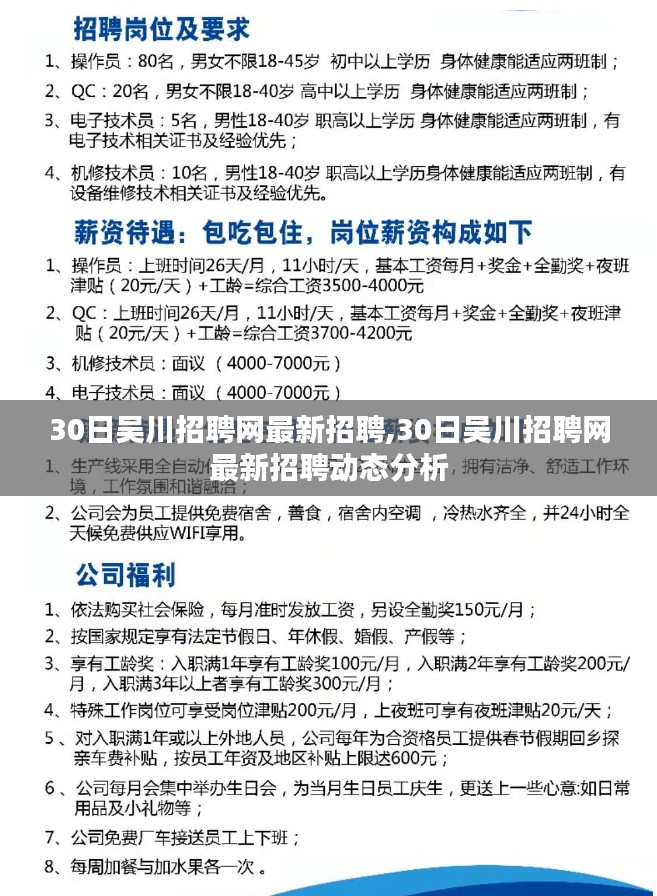 30日吴川招聘网最新招聘及其动态分析概览