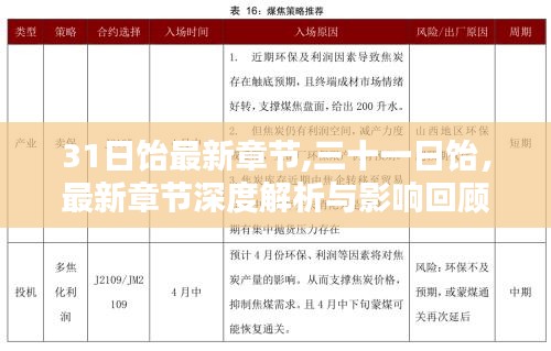 深度解析与影响回顾，最新章节三十一日饴深度解析与回顾