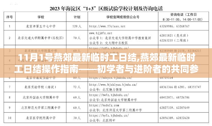 燕郊最新临时工日结操作指南，从初学者到进阶者的参考指南