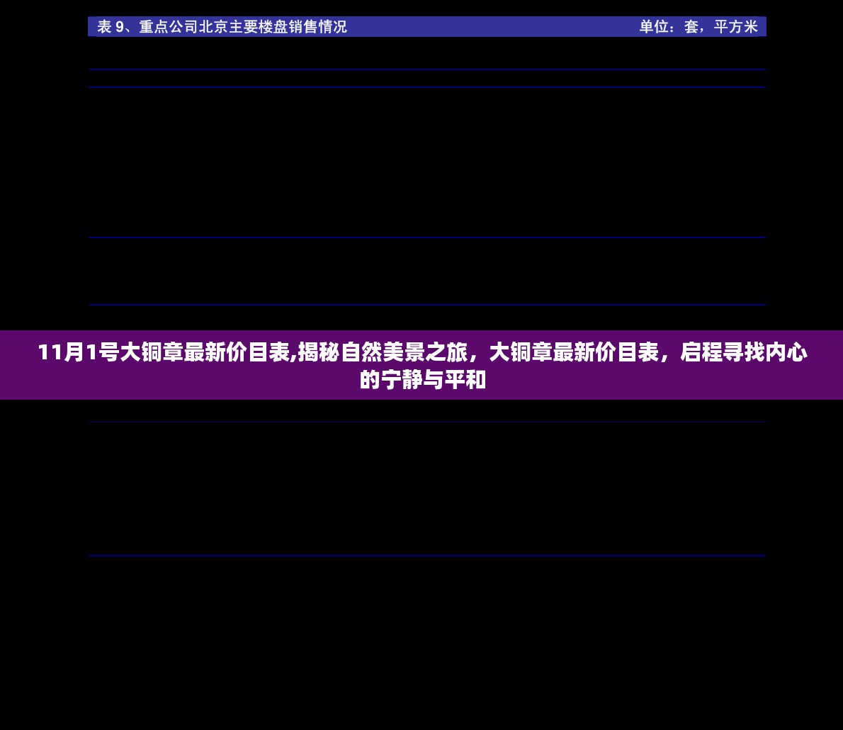 揭秘大铜章最新价目表，启程自然美景之旅，探寻内心的宁静与平和