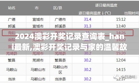 澳彩开奖记录与家的温馨故事，寻找幸运之夜的奇遇