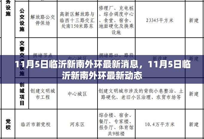 临沂新南外环最新动态更新，11月5日消息速递