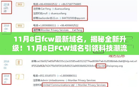 11月8日FCW域名革新，科技潮流引领，生活体验大升级！