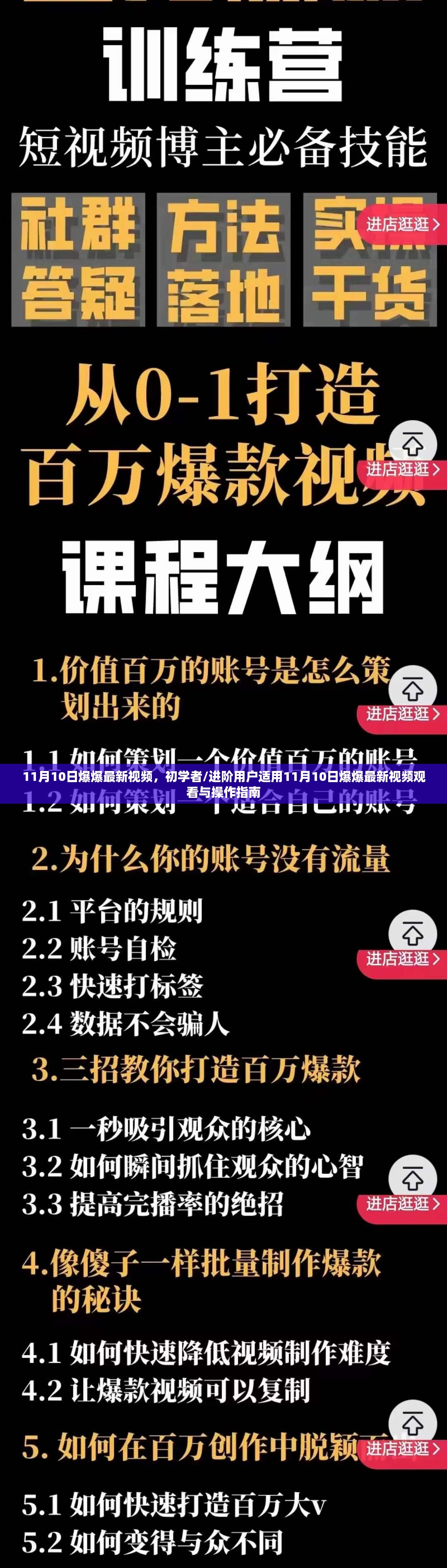 初学者与进阶用户适用的最新视频观看与操作指南，11月10日爆爆视频指南