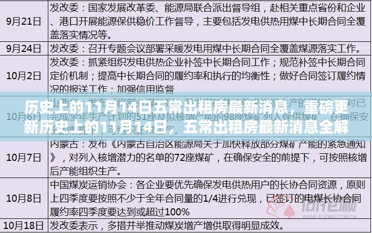 历史上的11月14日五常出租房最新消息全解析与重磅更新资讯速递