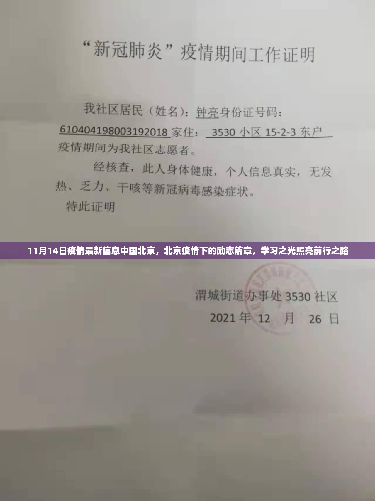 北京疫情下的励志篇章，学习之光照亮前行之路（11月14日疫情最新信息）