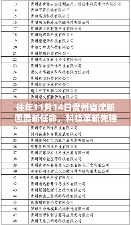 揭秘沈新国倾力打造的贵州省科技革新先锋新品，最新任命与高科技新品展示