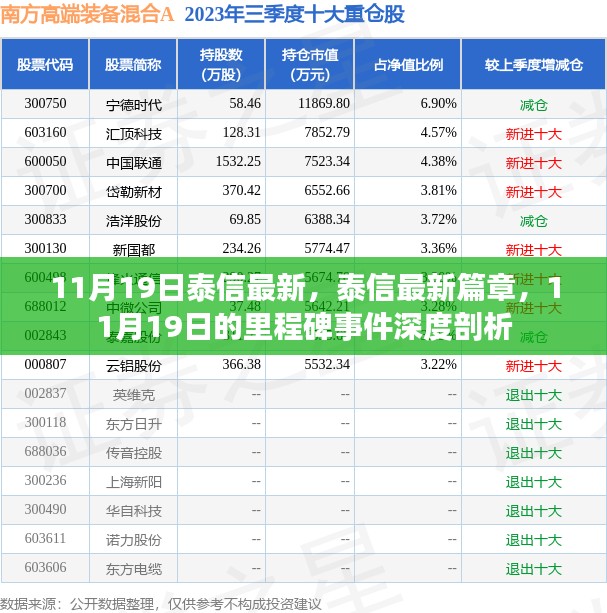 泰信最新篇章深度解析，11月19日里程碑事件回顾与展望