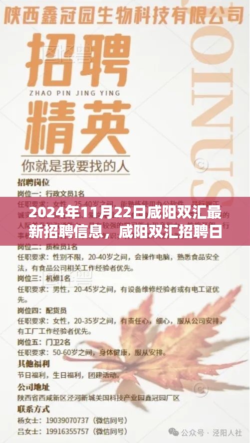 2024年11月22日咸阳双汇最新招聘信息，咸阳双汇招聘日，梦想与友情的邂逅