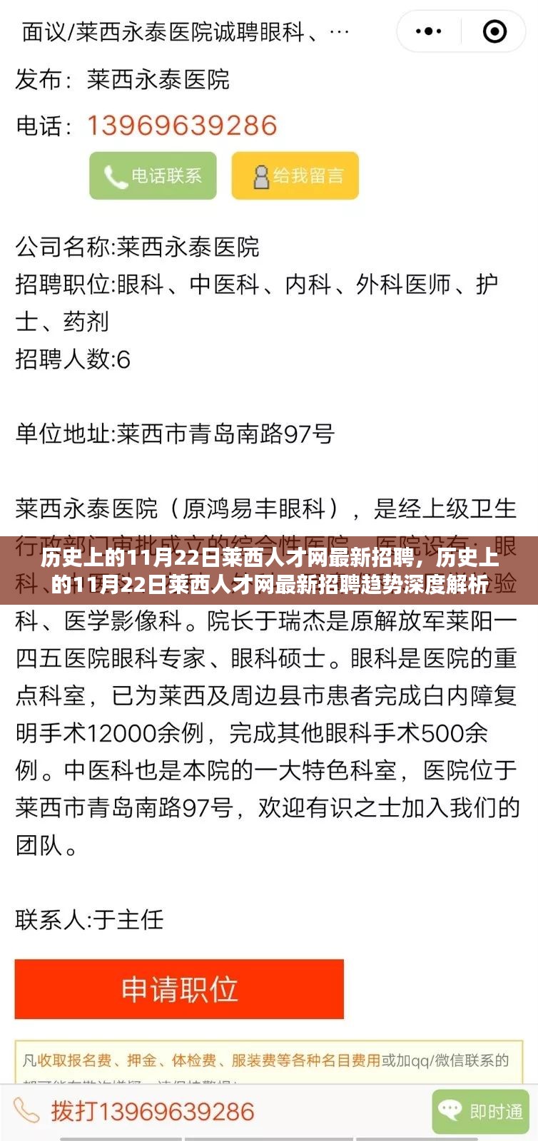 历史上的11月22日莱西人才网最新招聘趋势深度解析与招聘信息速递