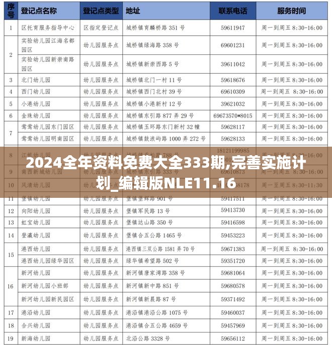 2024全年资料免费大全333期,完善实施计划_编辑版NLE11.16