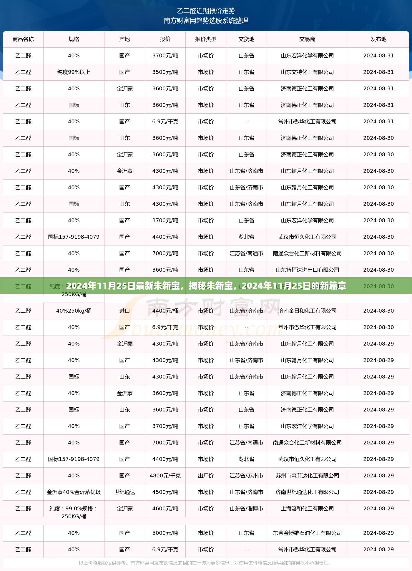 揭秘朱新宝，新篇章开启于2024年11月25日