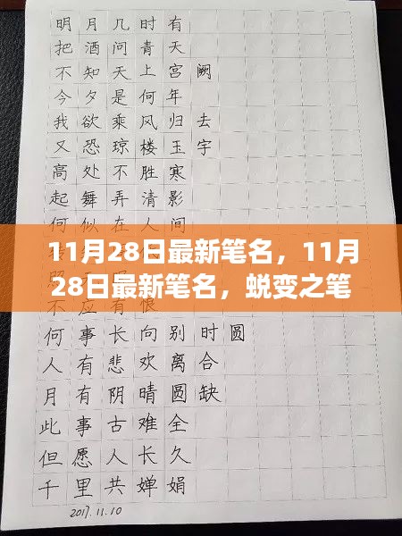 蜕变之笔，11月28日最新笔名，书写自信与成就的力量之旅