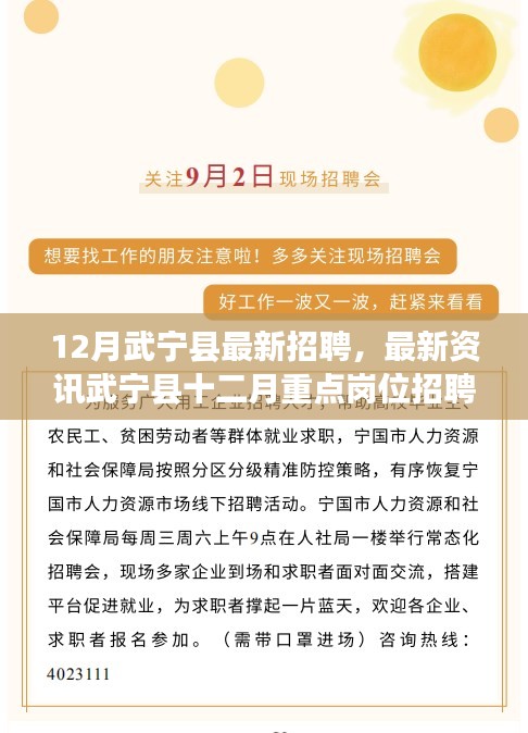 武宁县十二月重点岗位招聘启幕，最新招聘资讯与机会，共创未来！