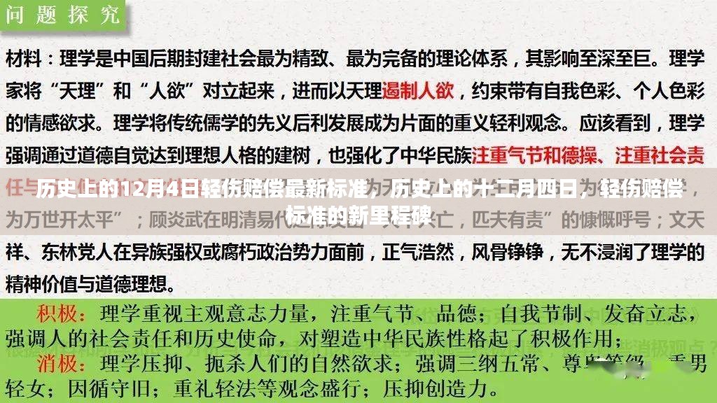 历史上的十二月四日，轻伤赔偿标准的新里程碑发布