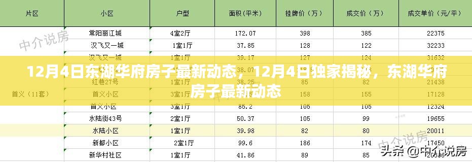 独家揭秘，东湖华府最新房源动态，12月4日更新速递