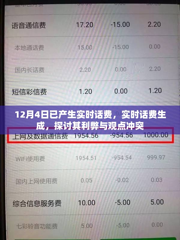 实时话费生成，利弊分析与观点冲突探讨