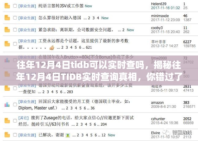 揭秘，历年12月4日TIDB实时查询真相，你错过实时数据了吗？