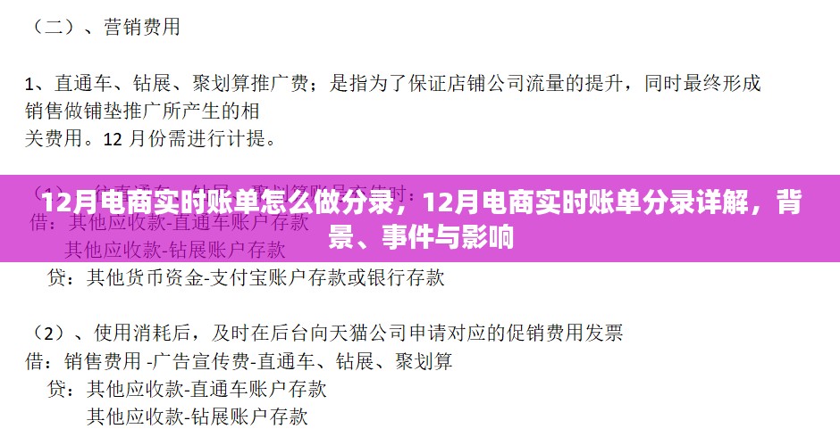 12月电商实时账单分录详解，背景、操作与影响分析