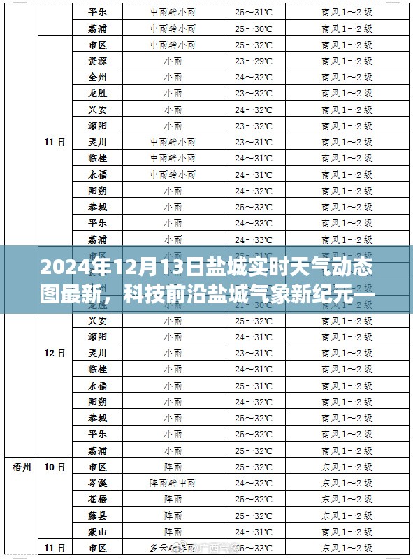 盐城智能天气动态图系统发布，最新科技前沿引领盐城气象新纪元