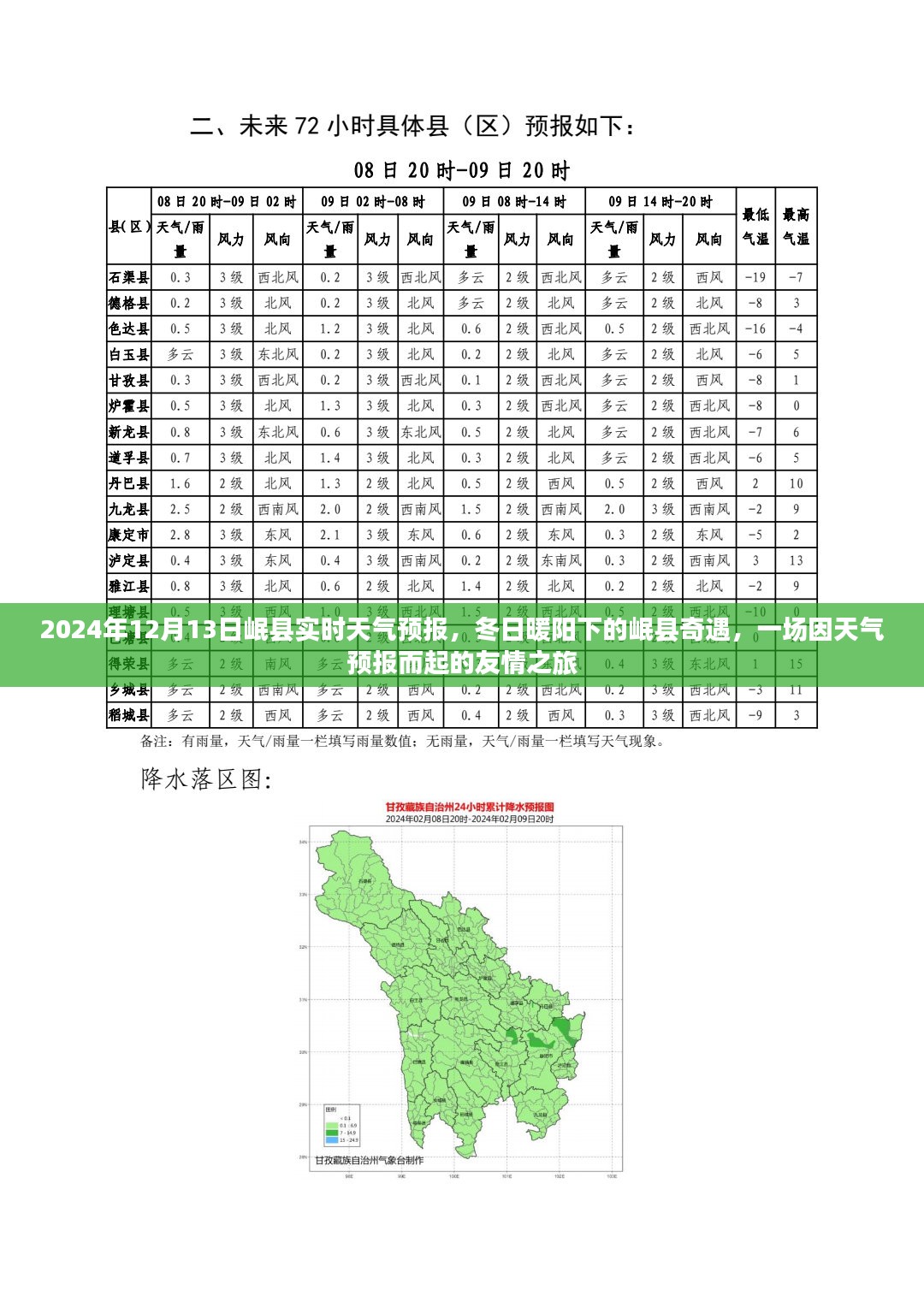 冬日暖阳下的岷县奇遇，天气预报引发的友情之旅