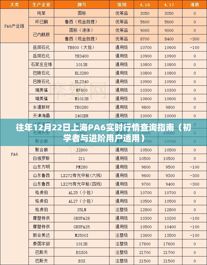 上海PA6实时行情查询指南，面向初学者与进阶用户的指南（往年12月22日版）