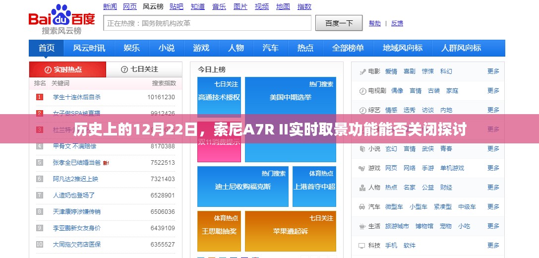 索尼A7R II实时取景功能关闭探讨，历史视角的解析