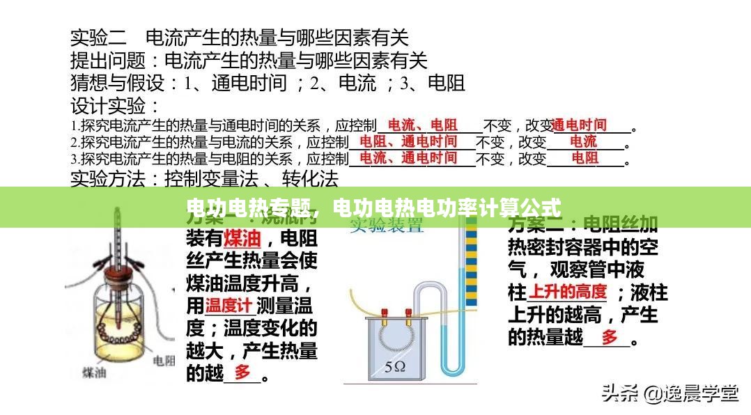 电功电热专题，电功电热电功率计算公式 