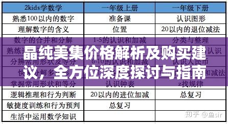 晶纯美集价格解析及购买建议，全方位深度探讨与指南