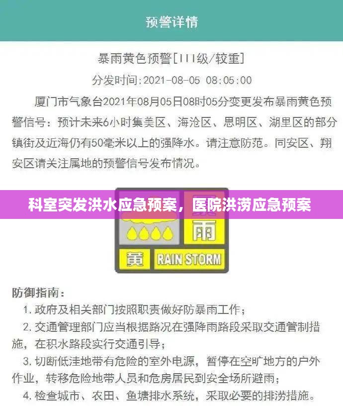 科室突发洪水应急预案，医院洪涝应急预案 