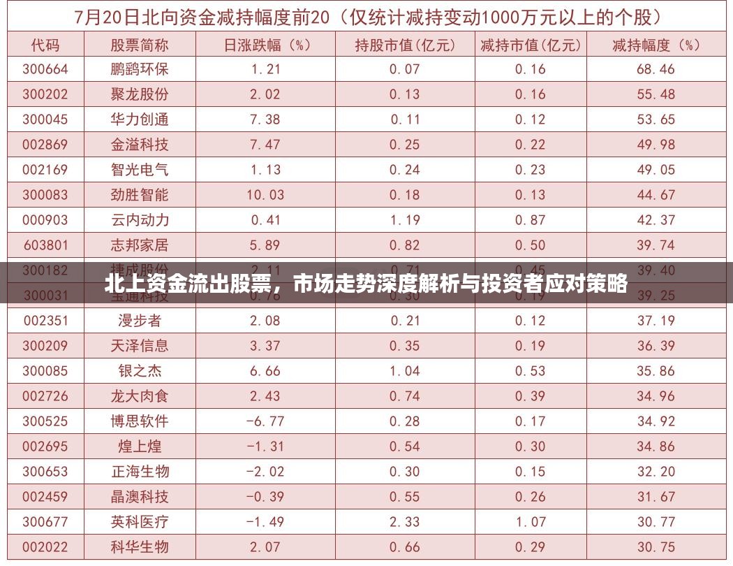 北上资金流出股票，市场走势深度解析与投资者应对策略