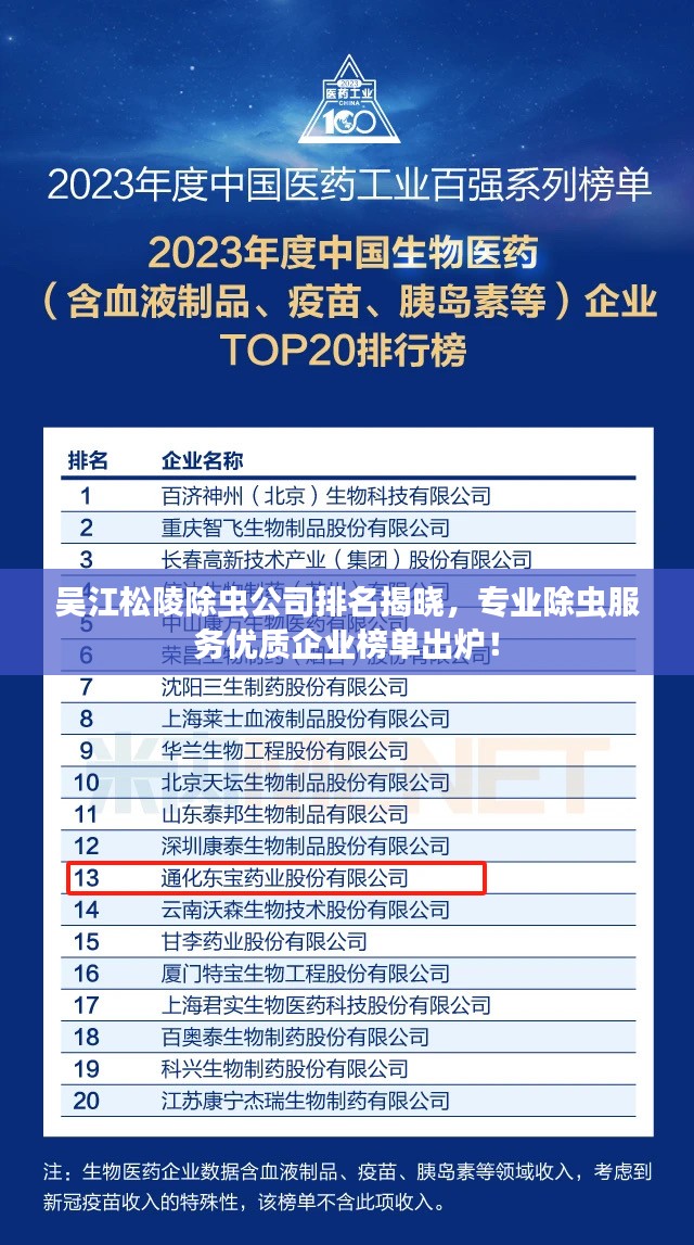 吴江松陵除虫公司排名揭晓，专业除虫服务优质企业榜单出炉！