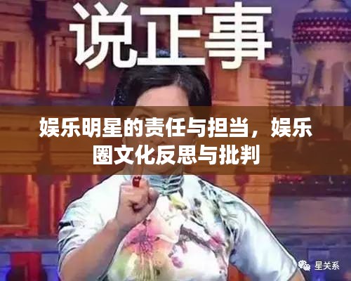 娱乐明星的责任与担当，娱乐圈文化反思与批判