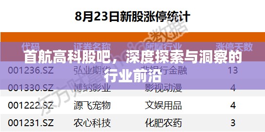 首航高科股吧，深度探索与洞察的行业前沿