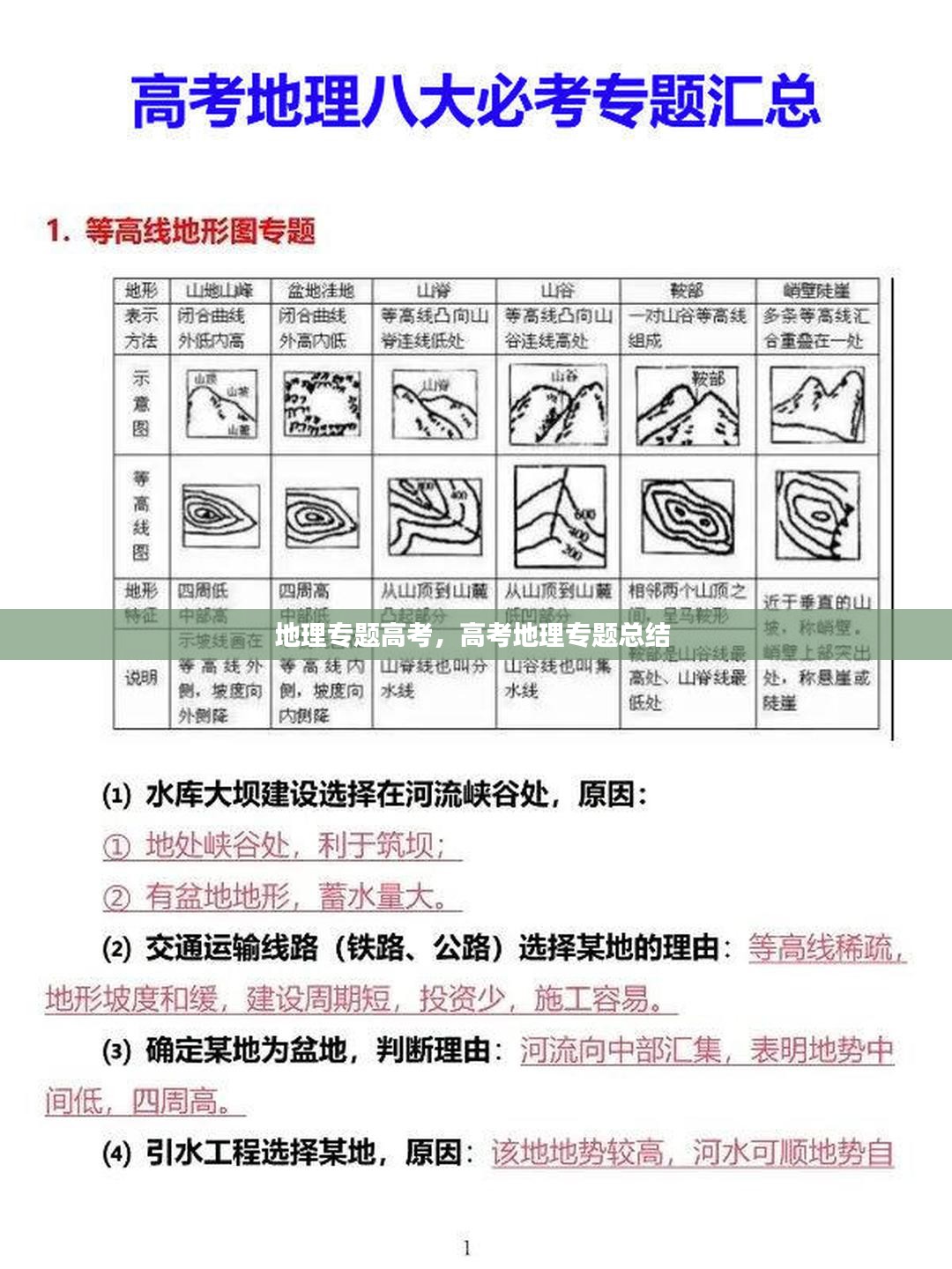 地理专题高考，高考地理专题总结 