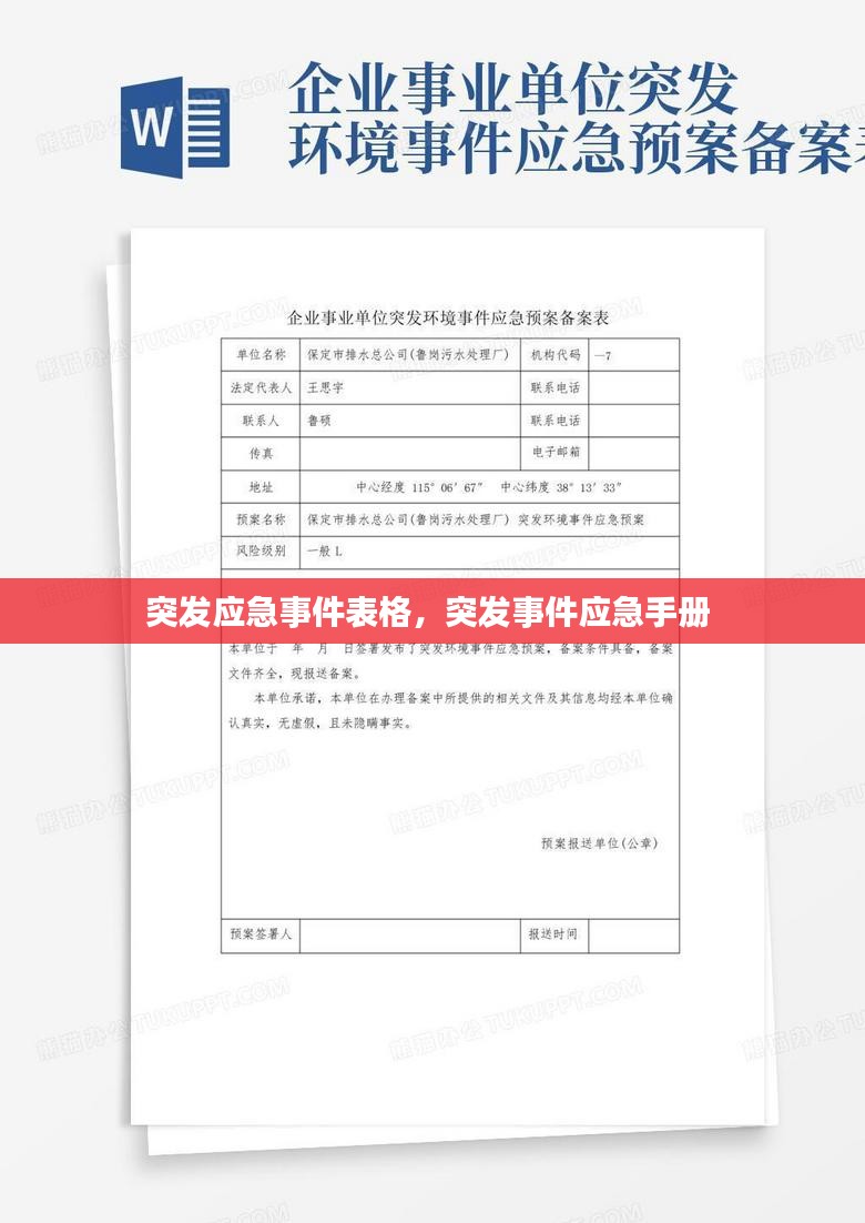 突发应急事件表格，突发事件应急手册 