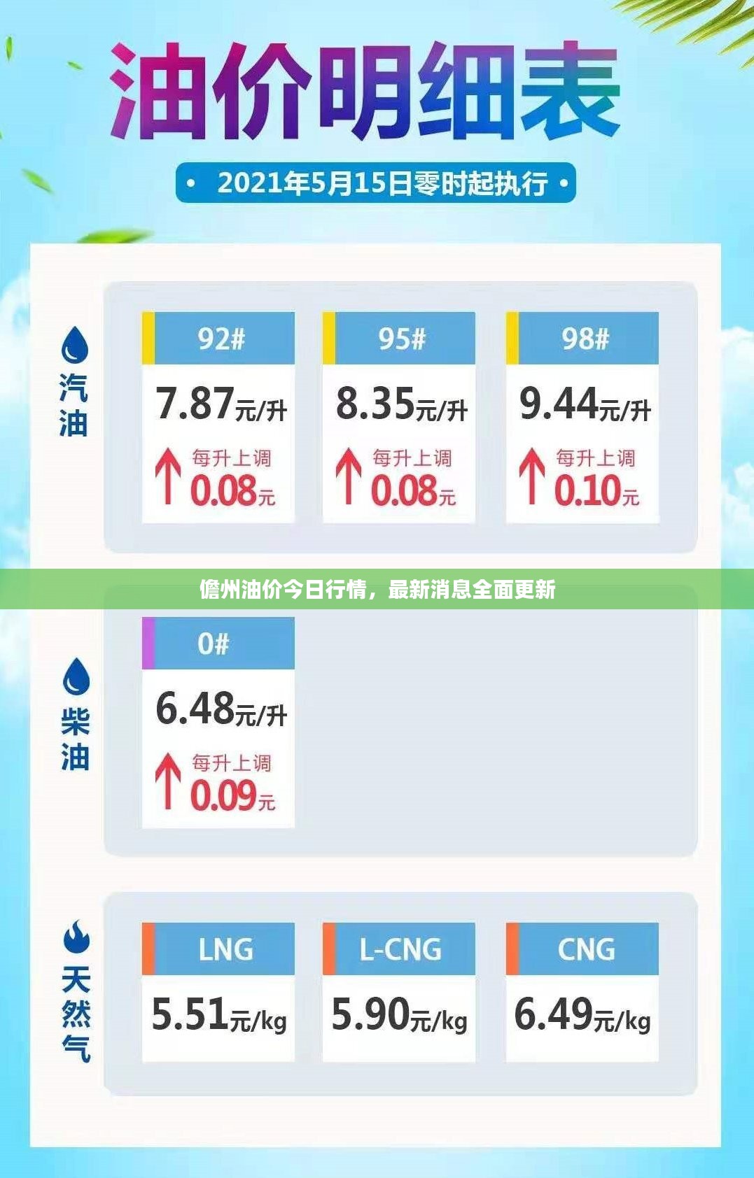 儋州油价今日行情，最新消息全面更新